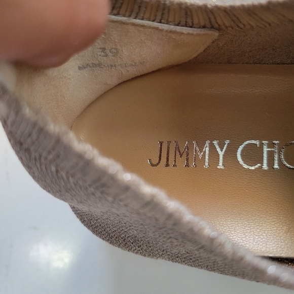 Jimmy Choo Verona Ballet Pink Metallic Knit Trainers Crystal Embellishment 39 - Picture 7 of 11